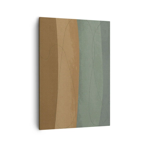 Bild auf Leinwand - Leinwandbild - Abstrakte Komposition in natürlichen Erdtönen - 50x70cm - Horizontale Komposition - Moderne Wanddekoration für Wohnzimmer und Schlafzimmer ARTTOR