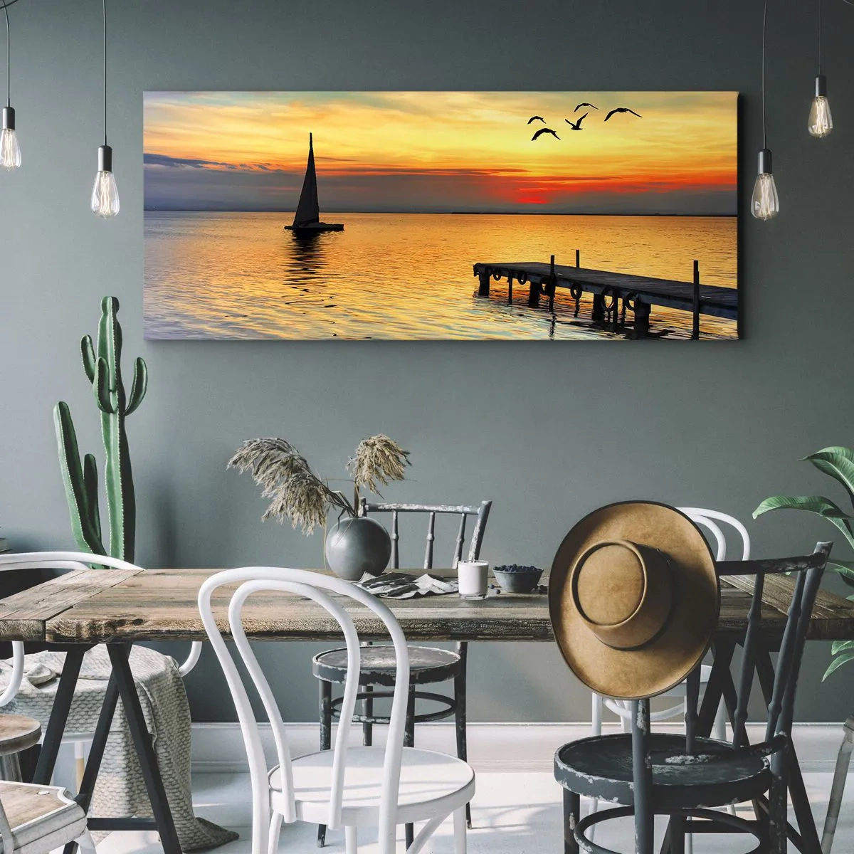 Bild auf Leinwand - Leinwandbild - Abendrückkehr - 100x40 cm