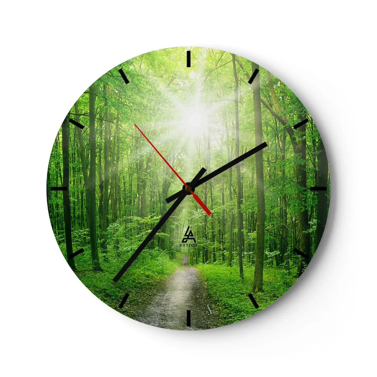 Wanduhr - Glasuhr - Die grüne Kathedrale - 40x40 cm