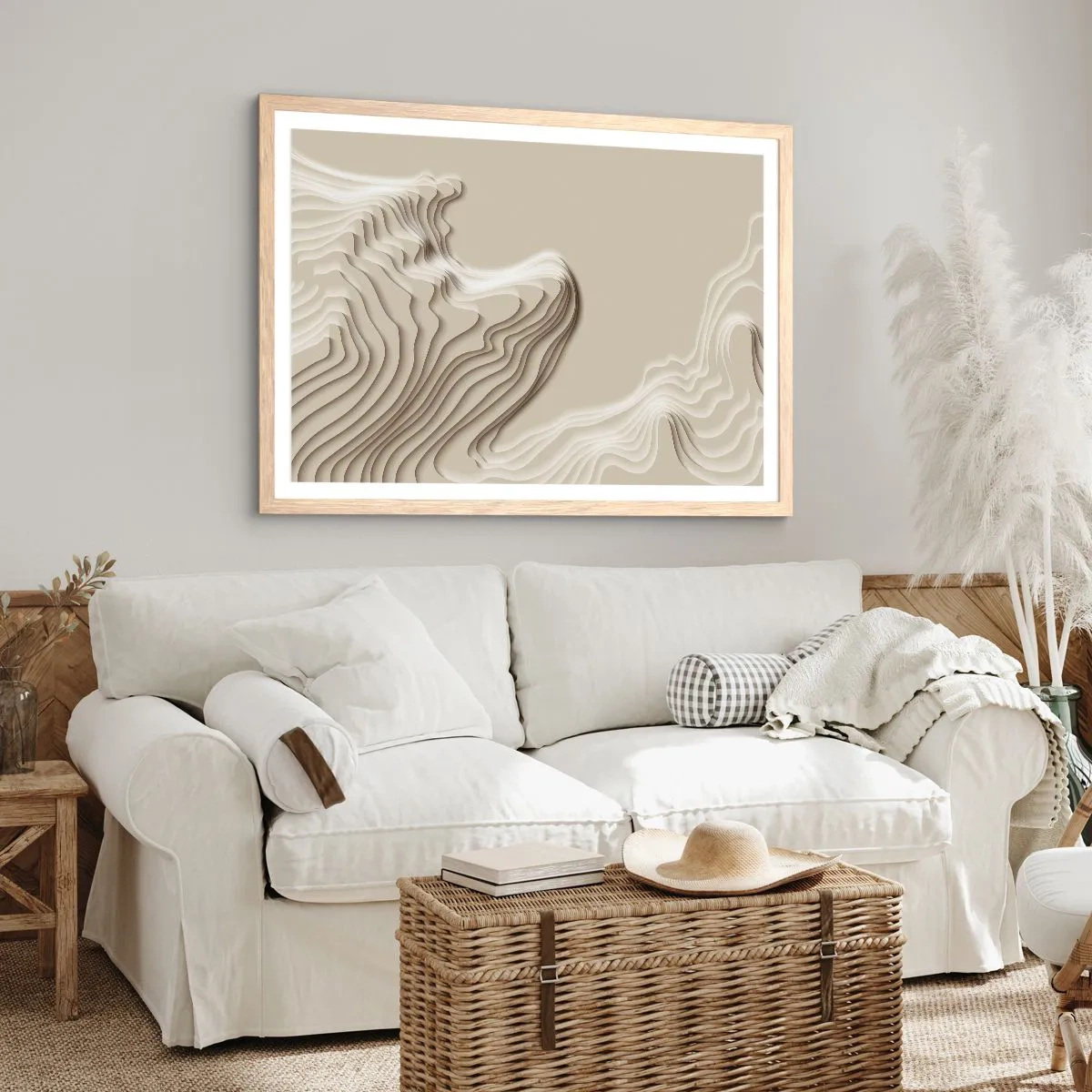 Poster in einem Rahmen aus heller Eiche - Topographie der Kunst - 91x61 cm