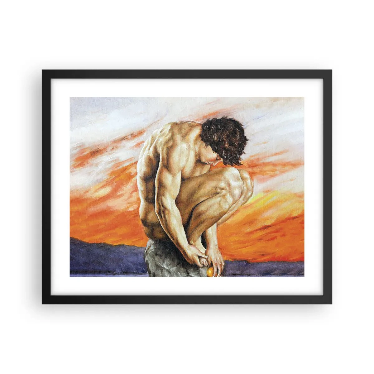 Poster in einem schwarzem Rahmen - In sich versunken - 50x40 cm