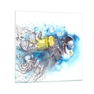 Glasbild - Bild auf glas - Tolles Blau - 30x30 cm