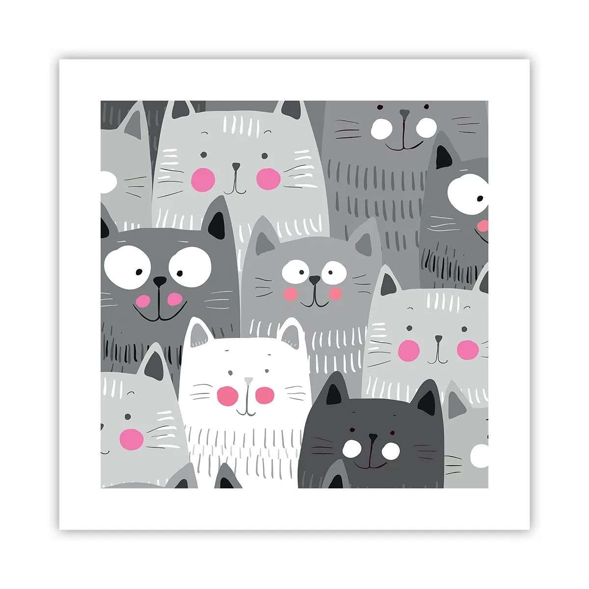 Poster - Katzenwelt - 40x40 cm