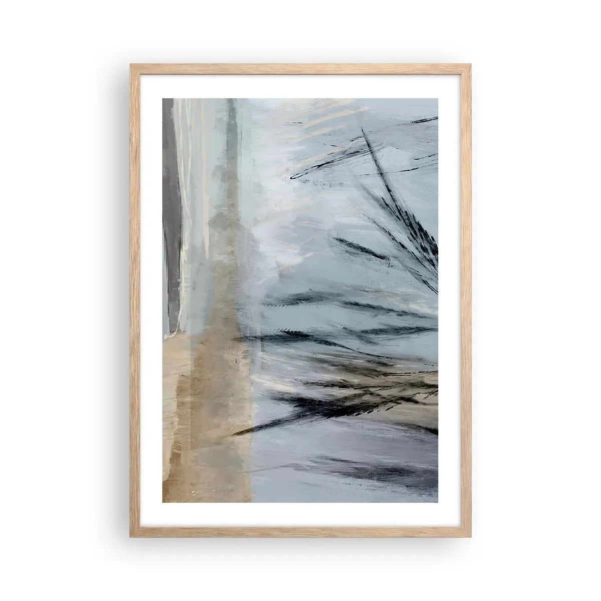 Poster in einem Rahmen aus heller Eiche - Winterfelder - 50x70 cm