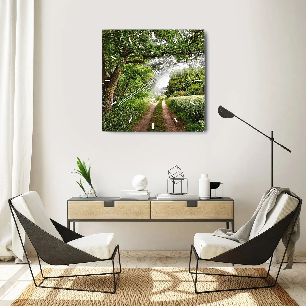 Wanduhr - Glasuhr - Et in Arcadia ego - 30x30 cm