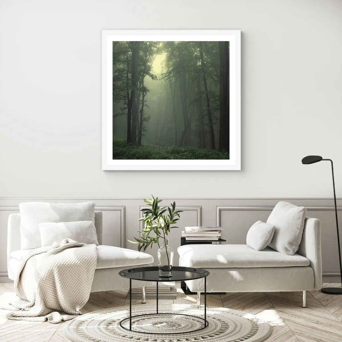 Poster in einem weißen Rahmen - Bevor er aufwacht - 30x30 cm