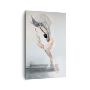 Bild auf Leinwand - Leinwandbild - Eine Tänzerin in dynamischer Bewegung vor hellem Hintergrund - 80x120cm - Im Tanzrausch - Moderne Wanddekoration für Wohnzimmer und Schlafzimmer ARTTOR