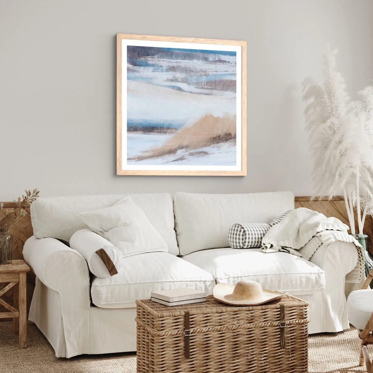 Poster in einem Rahmen aus heller Eiche - Winterkomposition - 50x50 cm