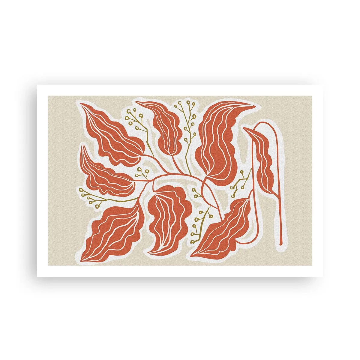 Poster - Im Folkstil und korallenartig - 91x61 cm