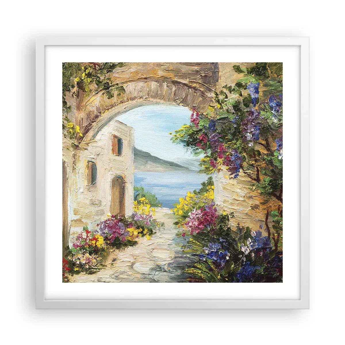 Poster in einem weißen Rahmen - Charme einer Küstenprovinz - 50x50 cm