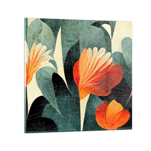 Glasbild - Bild auf glas - Hitze der Tropen und Kühle des Grüns - 70x70 cm