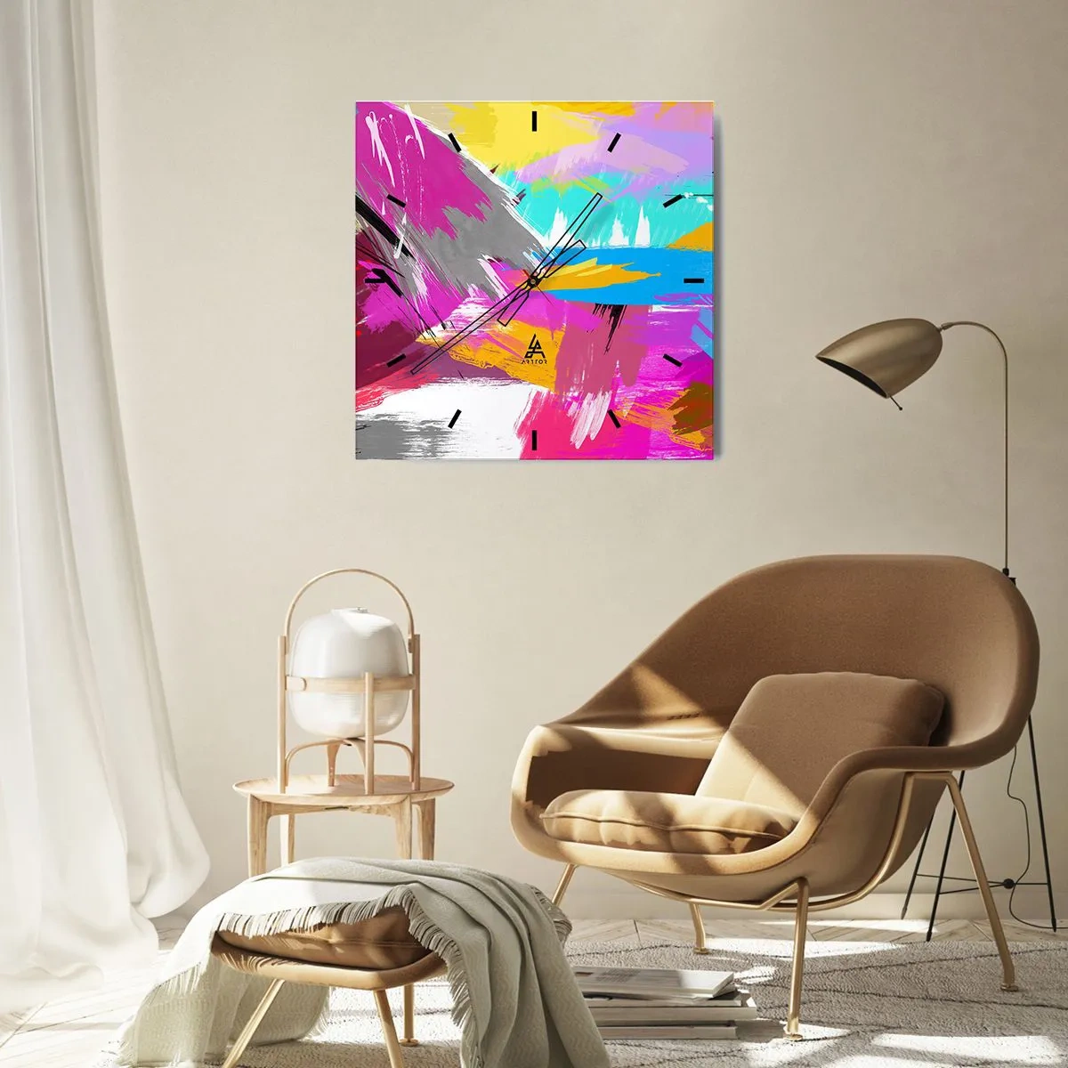 Wanduhr - Glasuhr - Und nochmal und nochmal und nochmal wieder - 40x40 cm