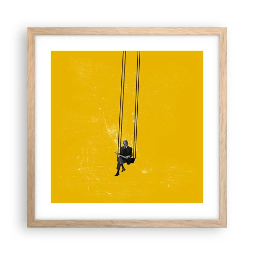 Poster in einem Rahmen aus heller Eiche - Tag wie jeder andere - 40x40 cm