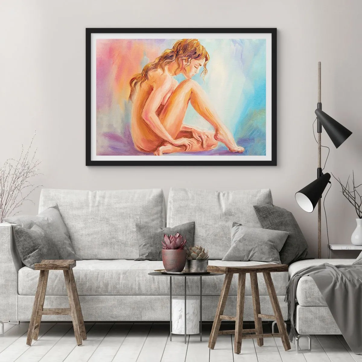 Poster in einem schwarzem Rahmen - Akt der Jugend - 40x30 cm