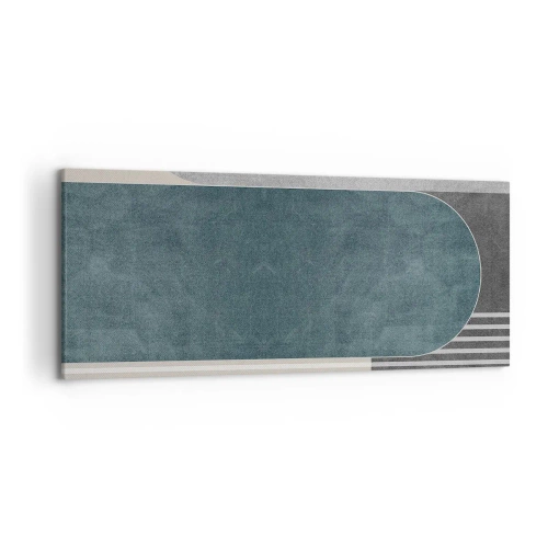 Bild auf Leinwand - Leinwandbild - Geometrische Abstraktion in Grau- und Grüntönen - 120x50cm - Komposition auf der Ebene - Moderne Wanddekoration für Wohnzimmer und Schlafzimmer ARTTOR