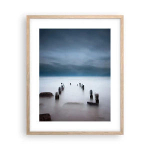 Poster in einem Rahmen aus heller Eiche - Nachdenklicher See - 40x50 cm