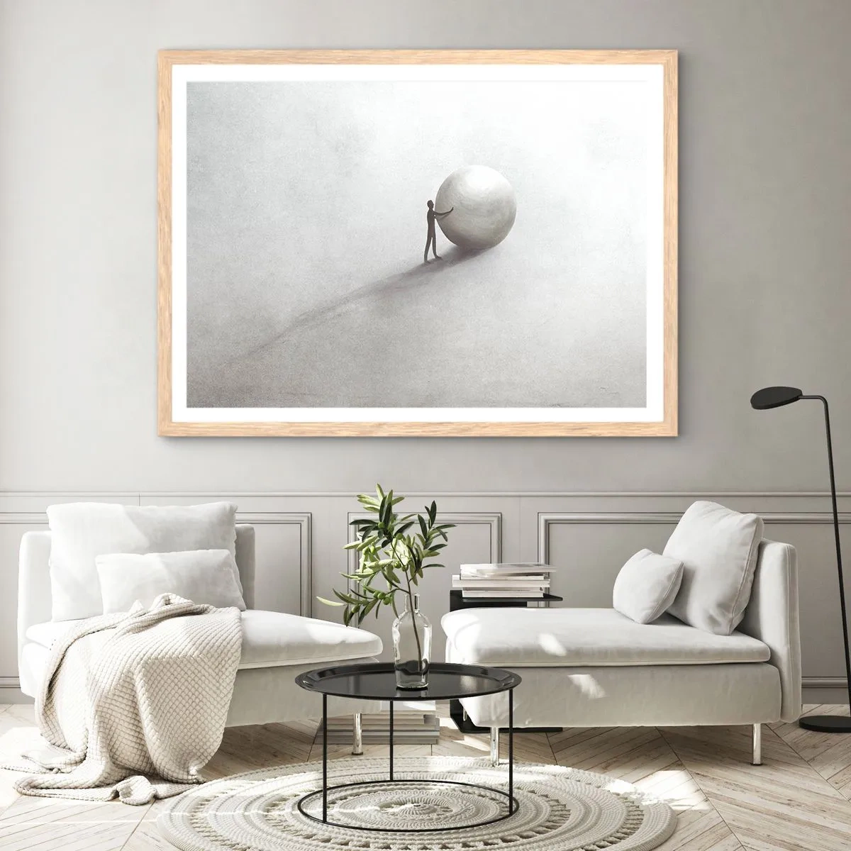 Poster in einem Rahmen aus heller Eiche - Das Spiel des Lebens - 91x61 cm