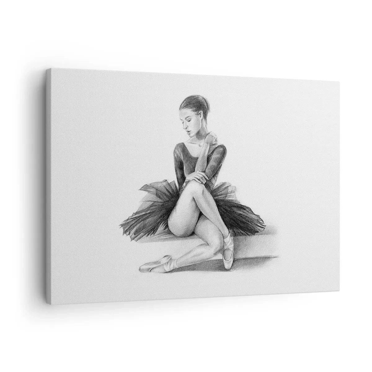 Bild auf Leinwand - Leinwandbild - Eine Skizze einer Ballerina im dezenten, klassischen Stil - 70x50cm - Vom Tanz verzaubert - Moderne Wanddekoration für Wohnzimmer und Schlafzimmer ARTTOR