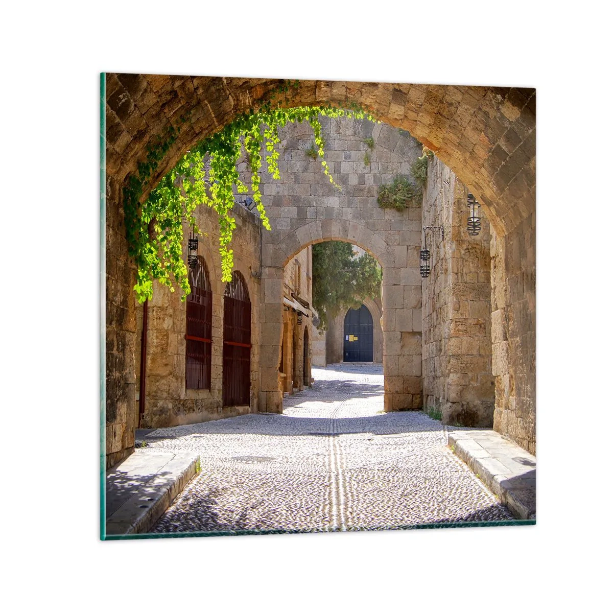 Glasbild - Bild auf glas - Die Prozession wird bald erscheinen - 70x70 cm