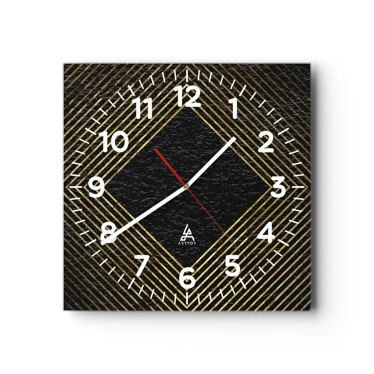 Wanduhr - Glasuhr - Geometrie im glamourösen Stil - 40x40 cm