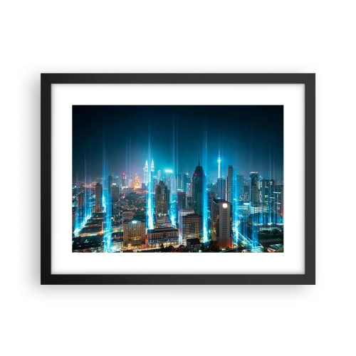 Poster in einem schwarzem Rahmen - Auf Berliner Art gegen den Himmel - 40x30 cm