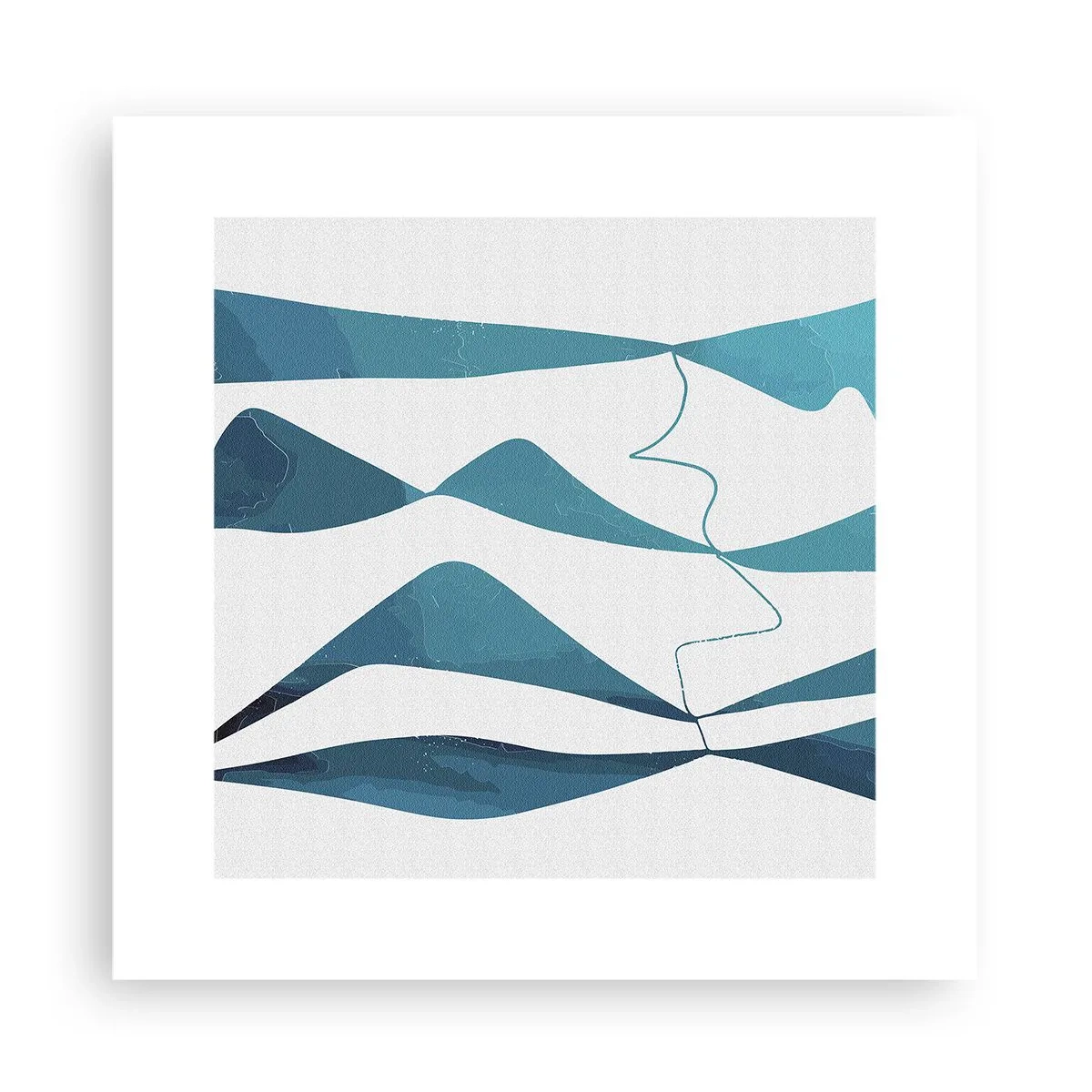 Poster - Abstraktion: türkisfarbene Verbindung - 30x30 cm