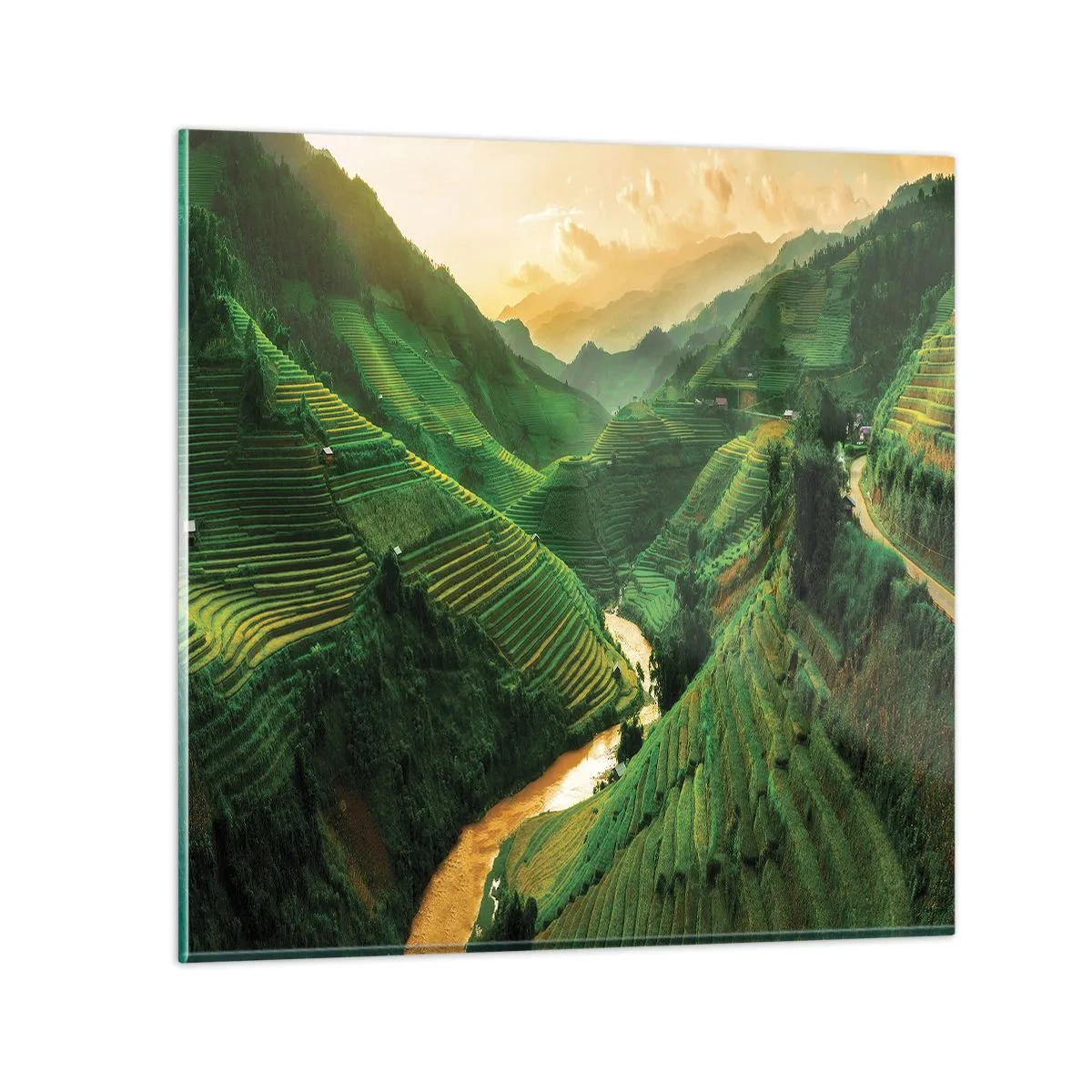 Glasbild - Bild auf glas - Vietnamesisches Tal - 30x30 cm
