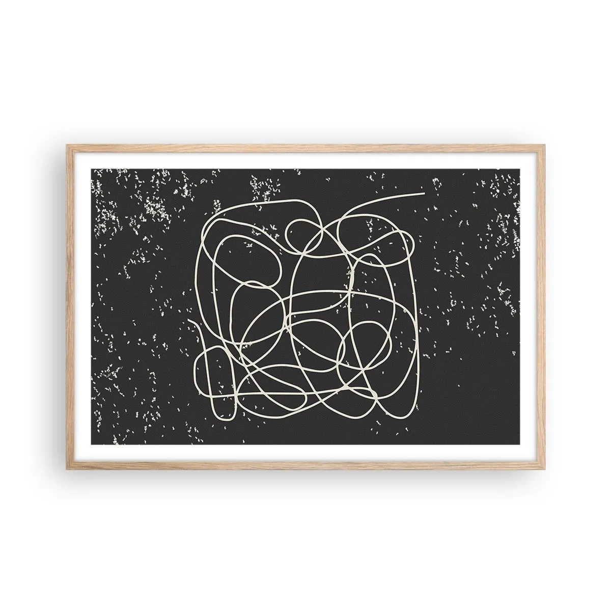 Poster in einem Rahmen aus heller Eiche - Wandernde, umherschweifende Gedanken - 91x61 cm