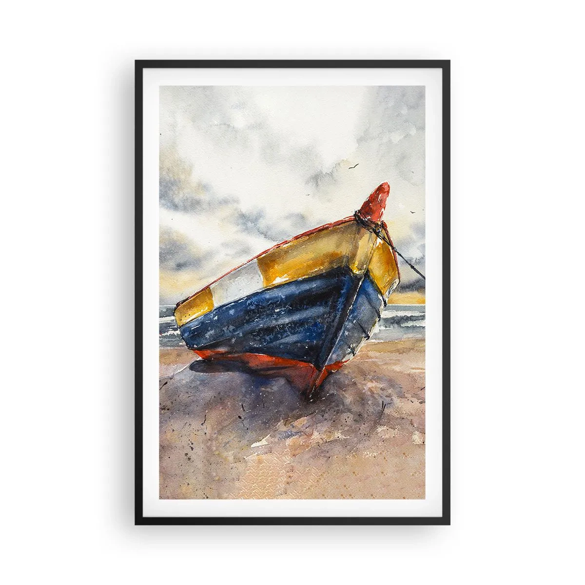Poster in einem schwarzem Rahmen - Erholung am Ufer - 61x91 cm