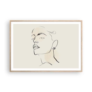 Poster in einem Rahmen aus heller Eiche - Ein stolzer Blick - 100x70 cm