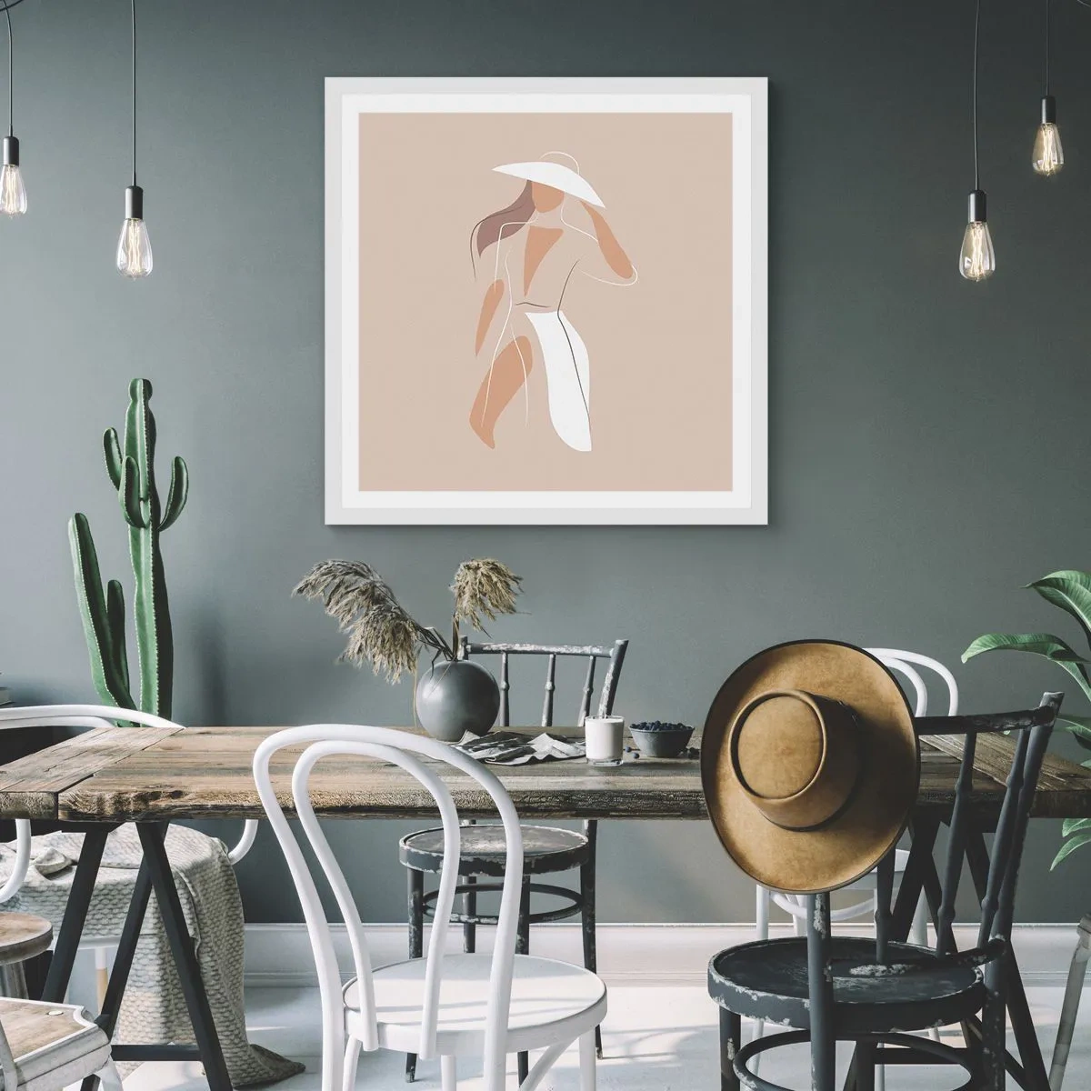 Poster in einem weißen Rahmen - Mode macht Spaß - 60x60 cm