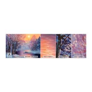 Fototapeten Muster Selbstklebend Deluxe Sticker - Die Farben des Winters - Landschaft, Fluss, Wald - 100x30 cm