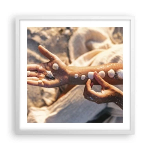 Poster in einem weißen Rahmen - Schönheit an Ihren Fingerspitzen - 50x50 cm