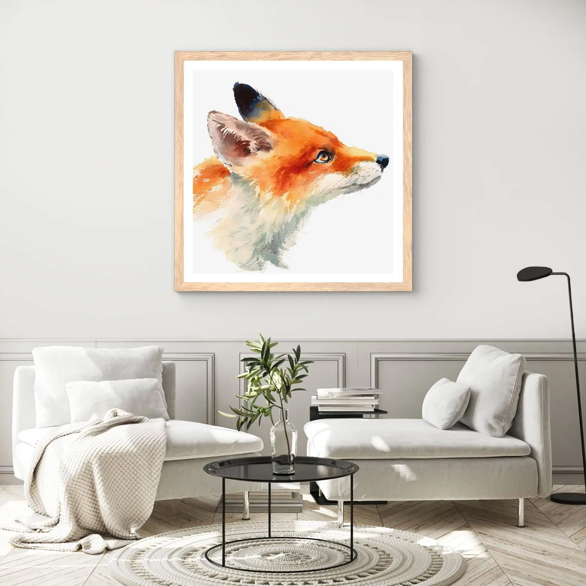 Poster in einem Rahmen aus heller Eiche - Man kann nie vorsichtig genug sein - 50x50 cm