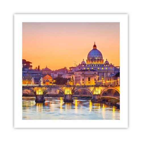 Poster - Sonnenuntergang über der ewigen Stadt - 50x50 cm