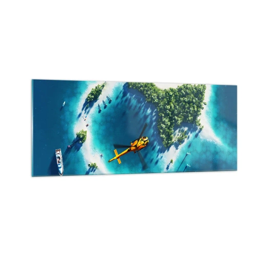Glasbild - Bild auf glas - Kauf dir eine Insel - 100x40 cm