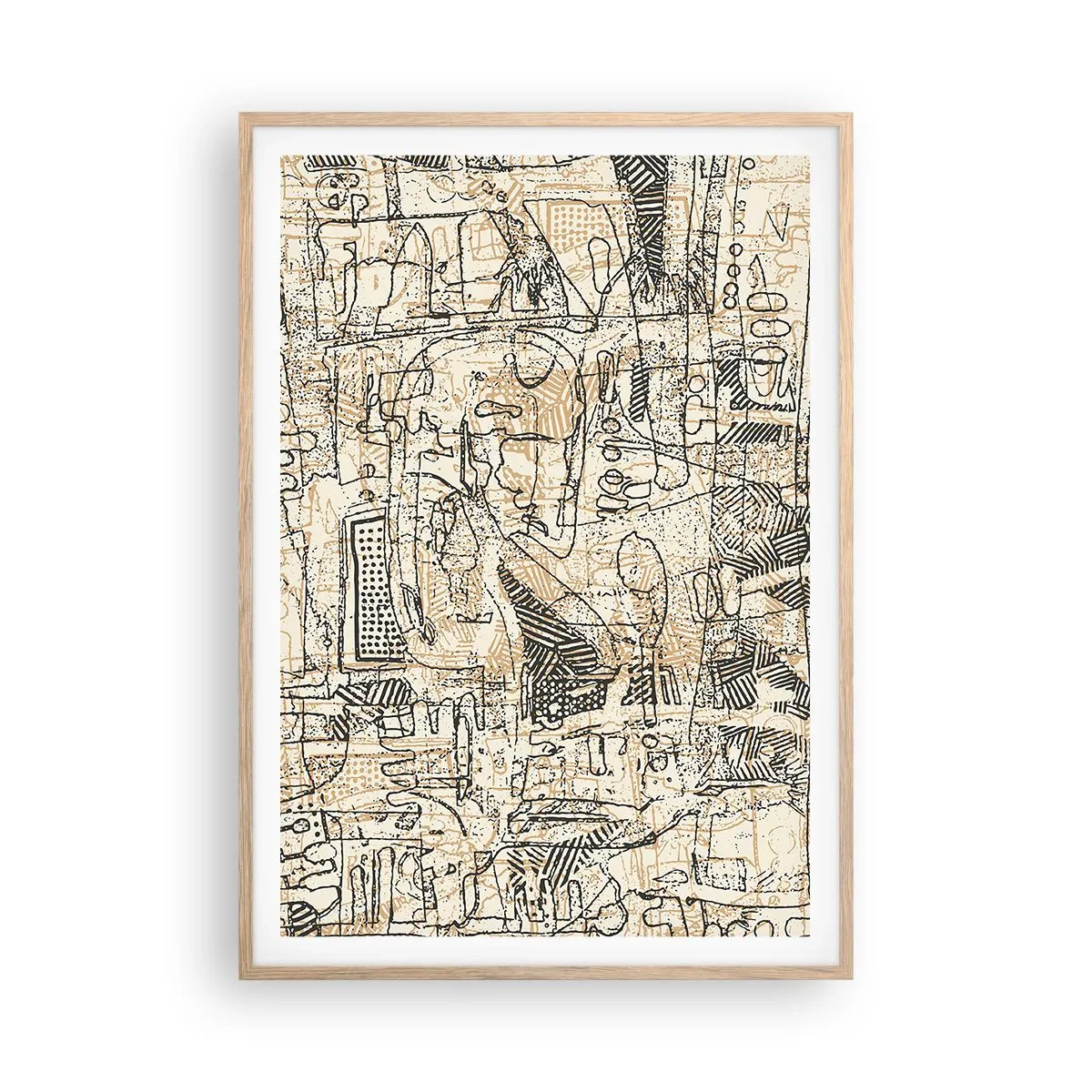 Poster in einem Rahmen aus heller Eiche - Es wartet darauf, entschlüsselt zu werden - 70x100 cm