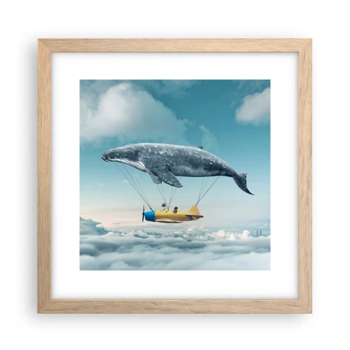 Poster in einem Rahmen aus heller Eiche - Warum nicht? - 30x30 cm