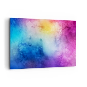 Bild auf Leinwand - Leinwandbild - Eine abstrakte Komposition in Pastelltönen von Rosa und Blau. - 120x80cm - Fast auf Wolke sieben - Moderne Wanddekoration für Wohnzimmer und Schlafzimmer ARTTOR