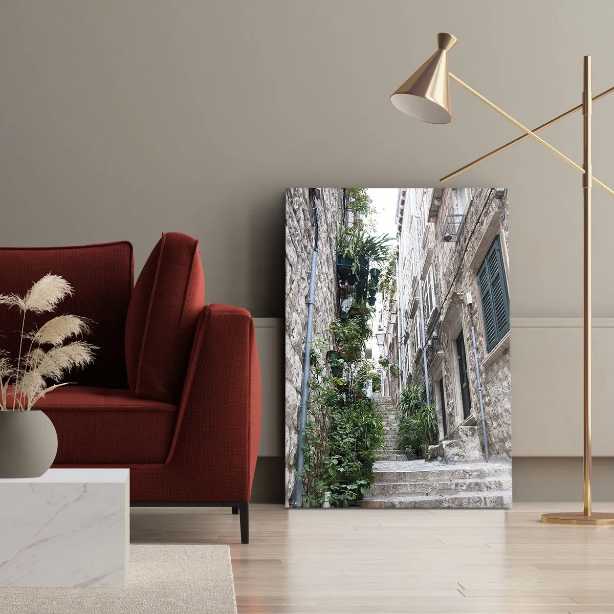 Bild auf Leinwand - Leinwandbild - Altstadtcharme - 55x100 cm