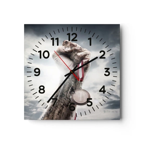 Wanduhr - Glasuhr - Per aspera ad astra - 40x40 cm