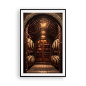 Poster in einem schwarzem Rahmen - Stimmungsvoller Keller - 61x91 cm