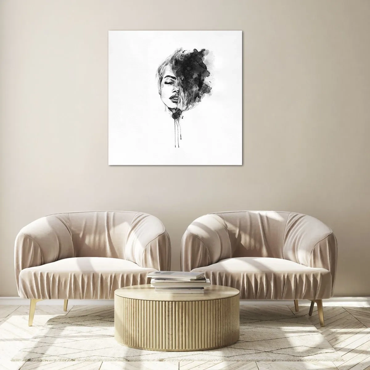 Glasbild - Bild auf glas - Wovon träumt das Mädchen - 40x40 cm