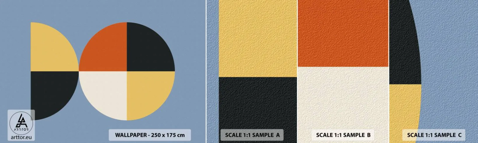 Fototapetenmuster Standard Eco - Beobachte und zähle - Abstraktion, Grafik, Moderne Kunst - 100x30 cm