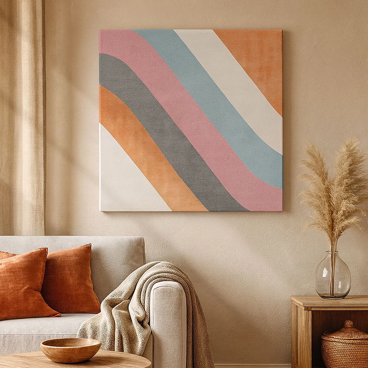 Bild auf Leinwand - Leinwandbild - Diagonale Komposition – Bewegung - 30x30 cm