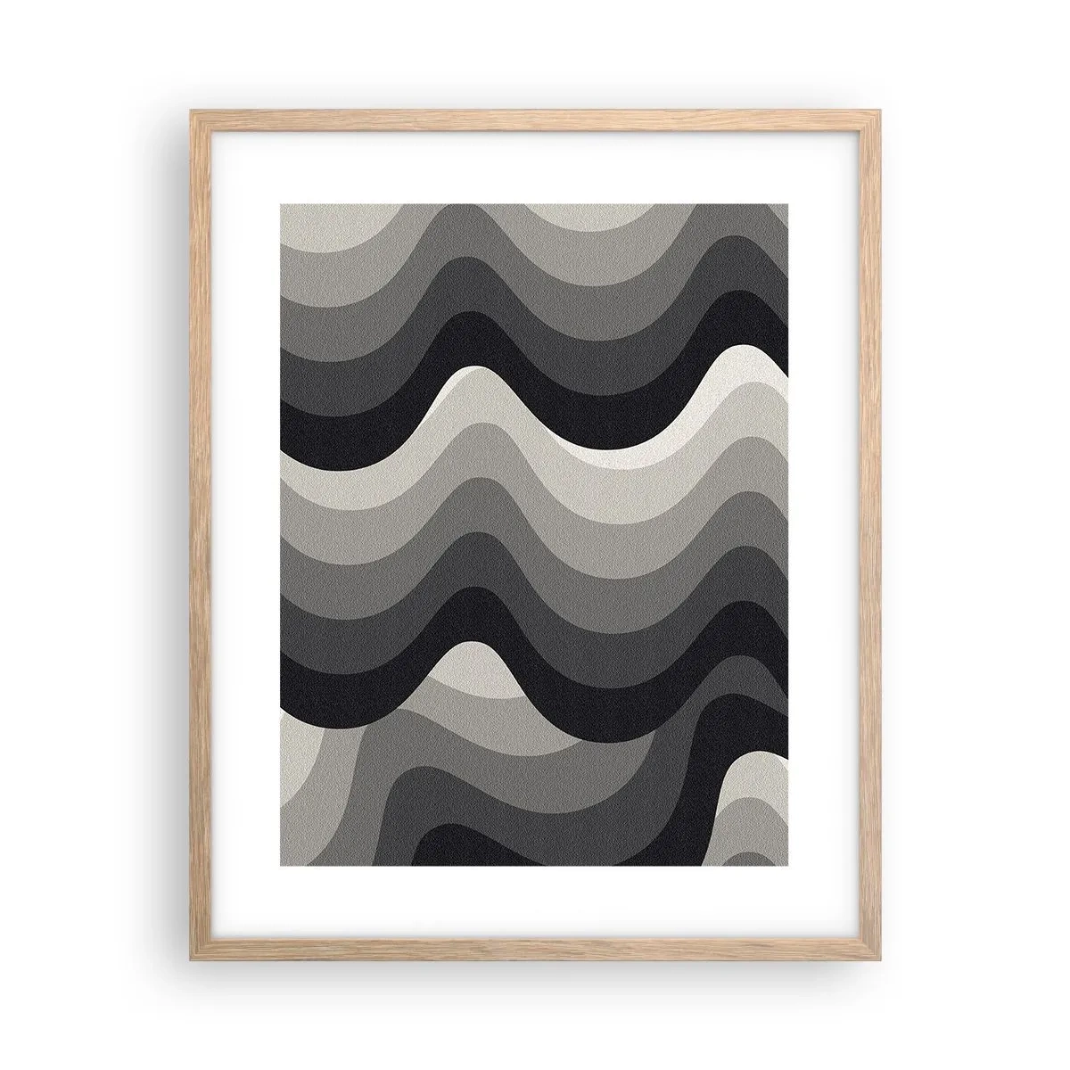 Poster in einem Rahmen aus heller Eiche - Eine Welle nach der anderen - 40x50 cm
