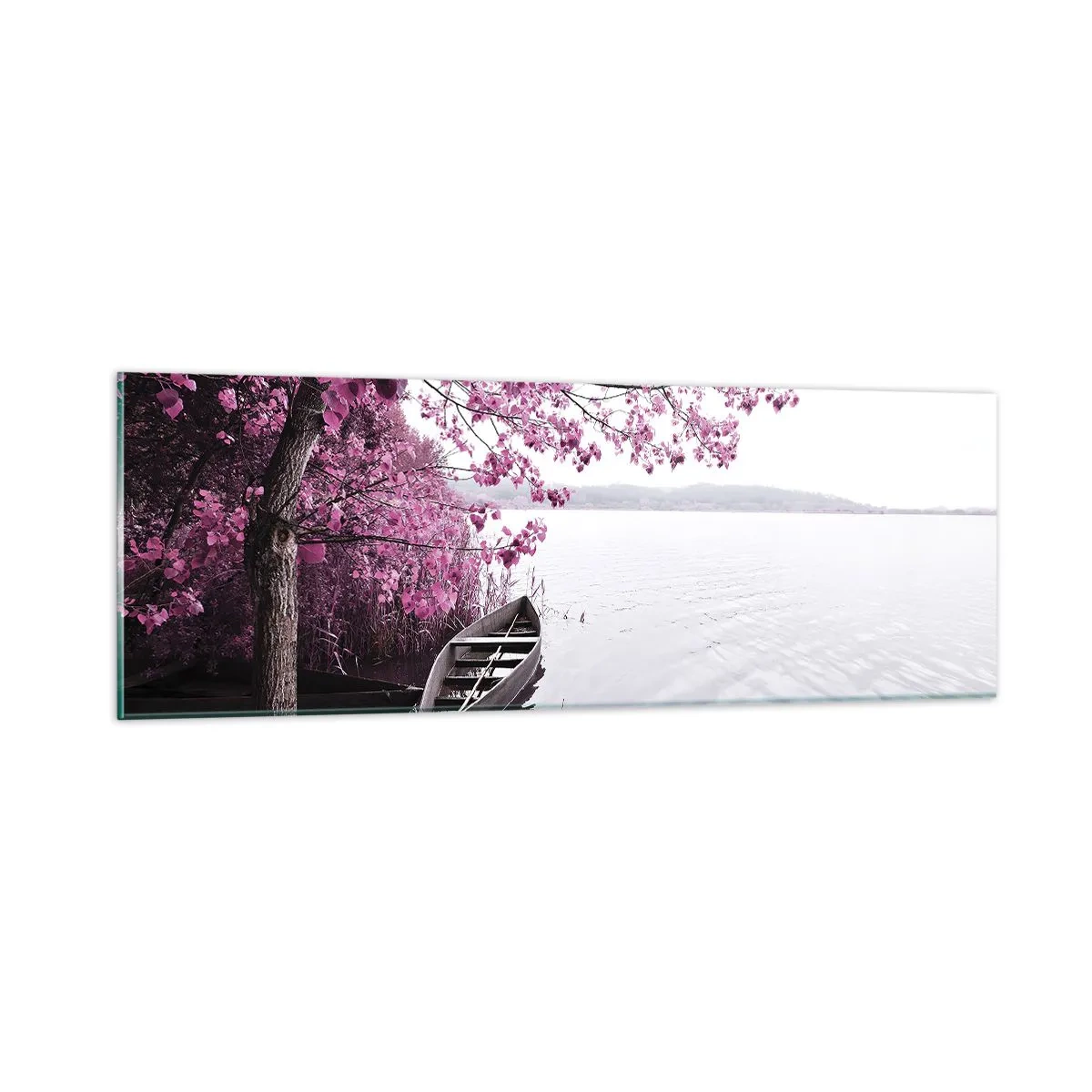 Glasbild - Bild auf glas - In rosa Stille - 90x30 cm