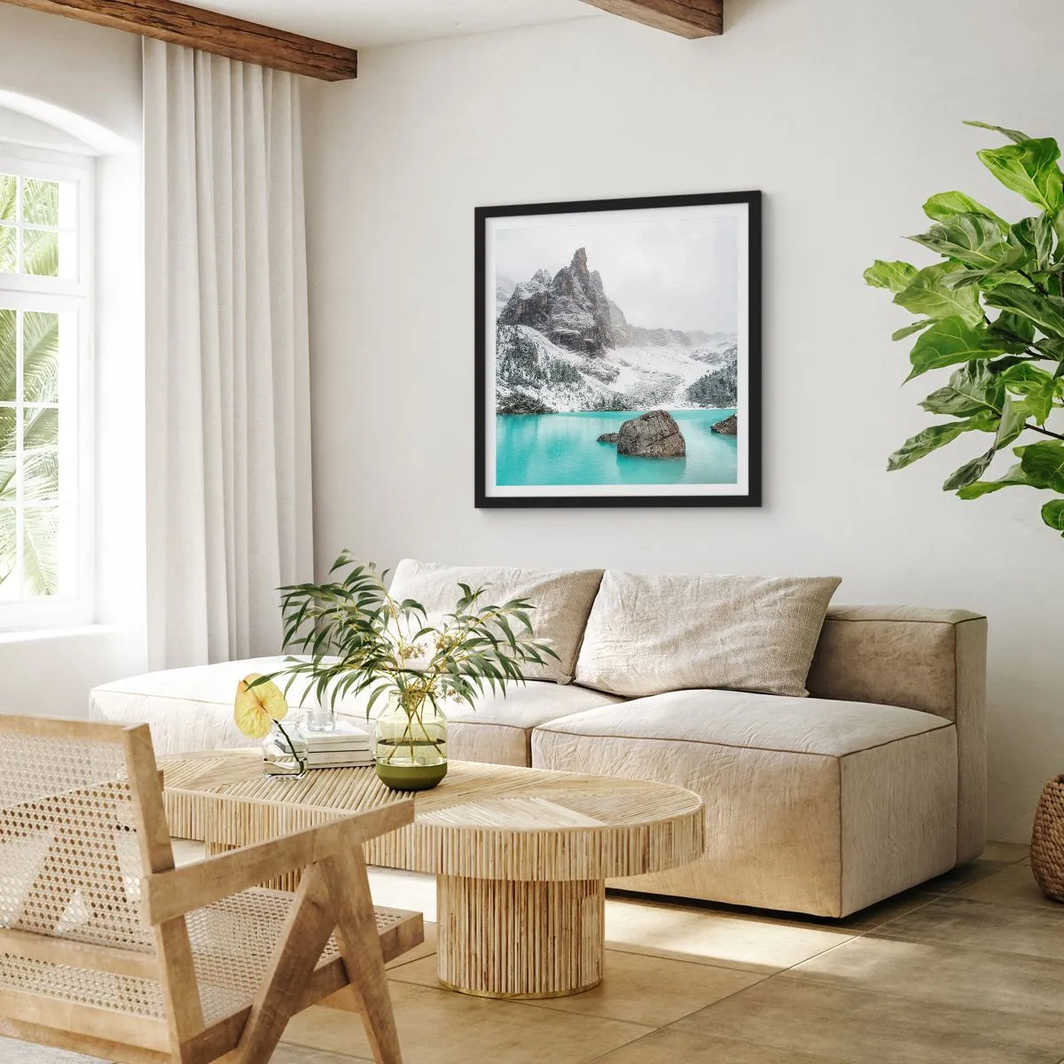 Poster in einem schwarzem Rahmen - Auf der Hut - 60x60 cm