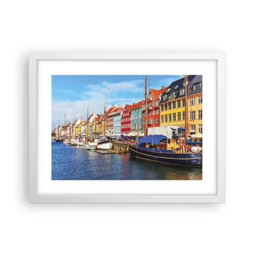 Poster in einem weißen Rahmen - Fröhlicher Kai - 40x30 cm