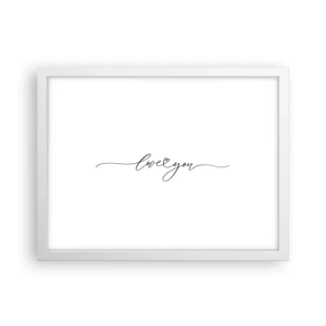 Poster in einem weißen Rahmen - Schwarz auf weiß - 40x30 cm